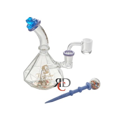 WATER PIPE HIPSTER BEAR DIAOND DAB RIG, BANGER CAP & QUARTZ BANGER WP15005 1CT